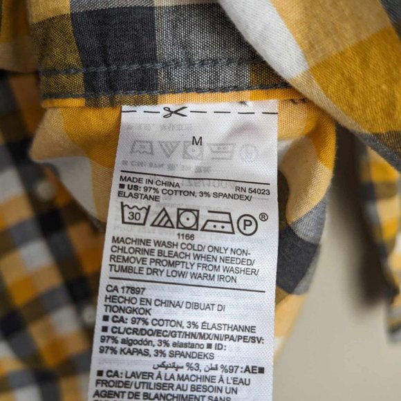 Def Leppard Hysteria Music Band Custom Yellow Flannel Button Down Shirt Sz M - Picture 6 of 6